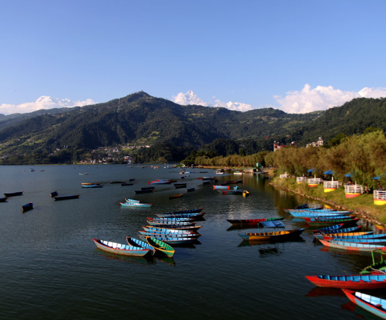 Drive to Pokhara, 80 km & approx. 3 hrs drive: Sightseeing at Pokhara city & Boating at Phewa Lake, 3 hrs 