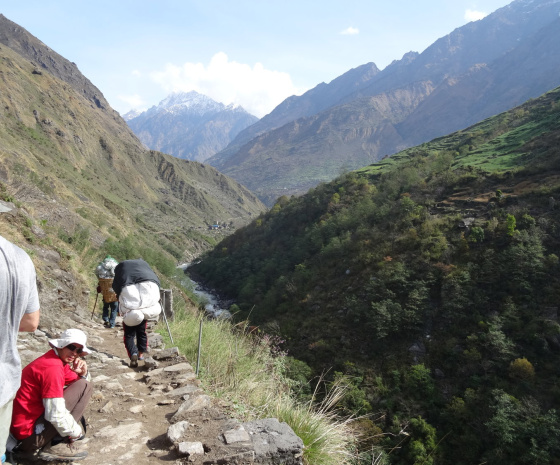 Trek from Jagat to Deng (1,804m/5917 ft) approx. 16kms : 6 - 7 hrs (B,L,D)