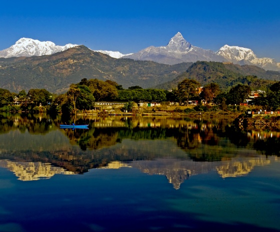 Kathmandu - Pokhara - 900m altitude, 25 minutes flight, ( Sarangkot Mountain Lodge) Enjoy sunset & sunrise view from the resort (B)